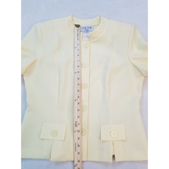 Leslie Belle Short Sleeve Jacket Career Dress Vintage Mature Cream Off White 12P - Picture 3 of 9